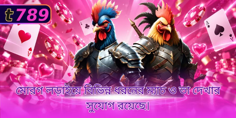মোরগ লড়াইয়ে বিভিন্ন ধরনের ম্যাচ ও তা দেখার সুযোগ রয়েছে।